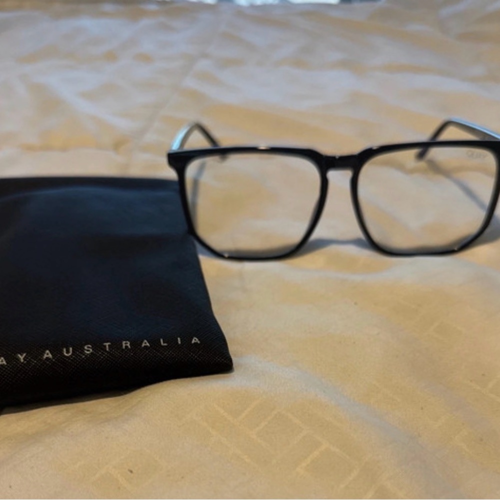 Quay Australia Black Square Frame Glasses